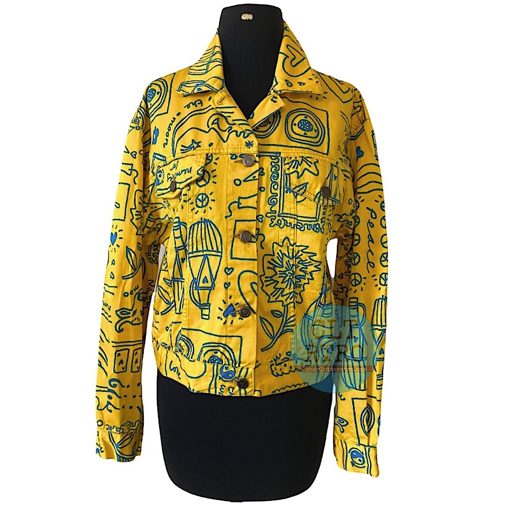 Moschino • Yellow Graffiti Denim Jacket (40) - Picture 6 of 14